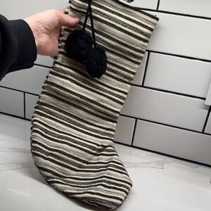 Wondershop Black and Cream Striped Holiday Stocking - 5 available